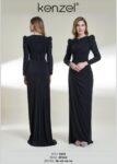 Kenzel Kolları Taş Detaylı Abiye Elbise-9203