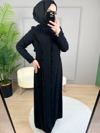 Çınar Özkan Taş İşlemeli Elbise-2872