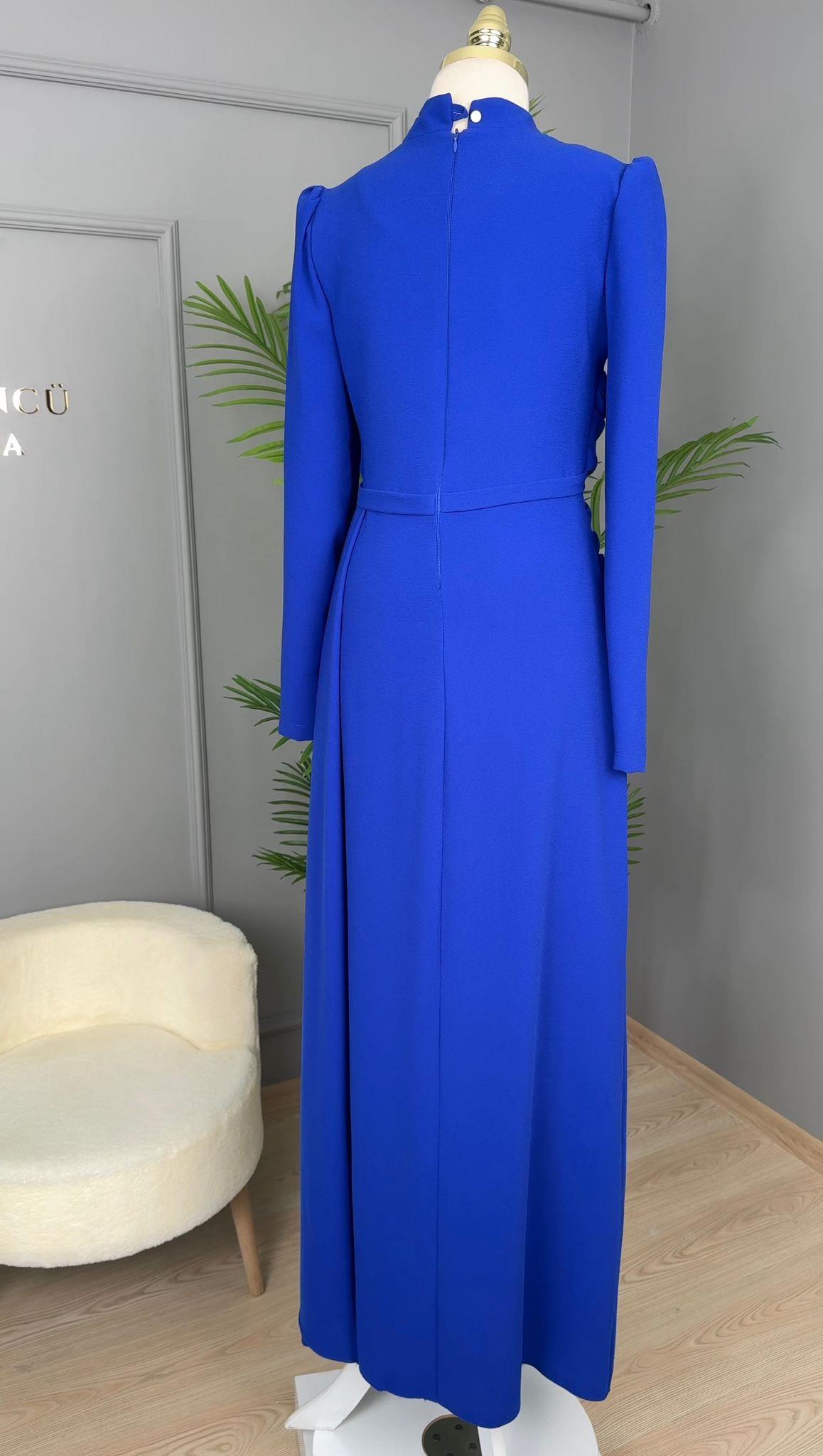 Çınar Özkan Drape Detaylı Abiye Elbise-5005 - Görsel 2