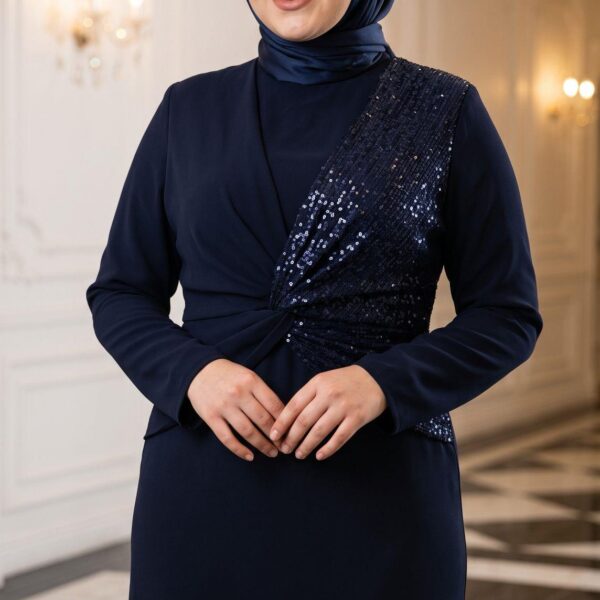 Çınar Özkan Payet Detaylı Abiye Elbise-5046