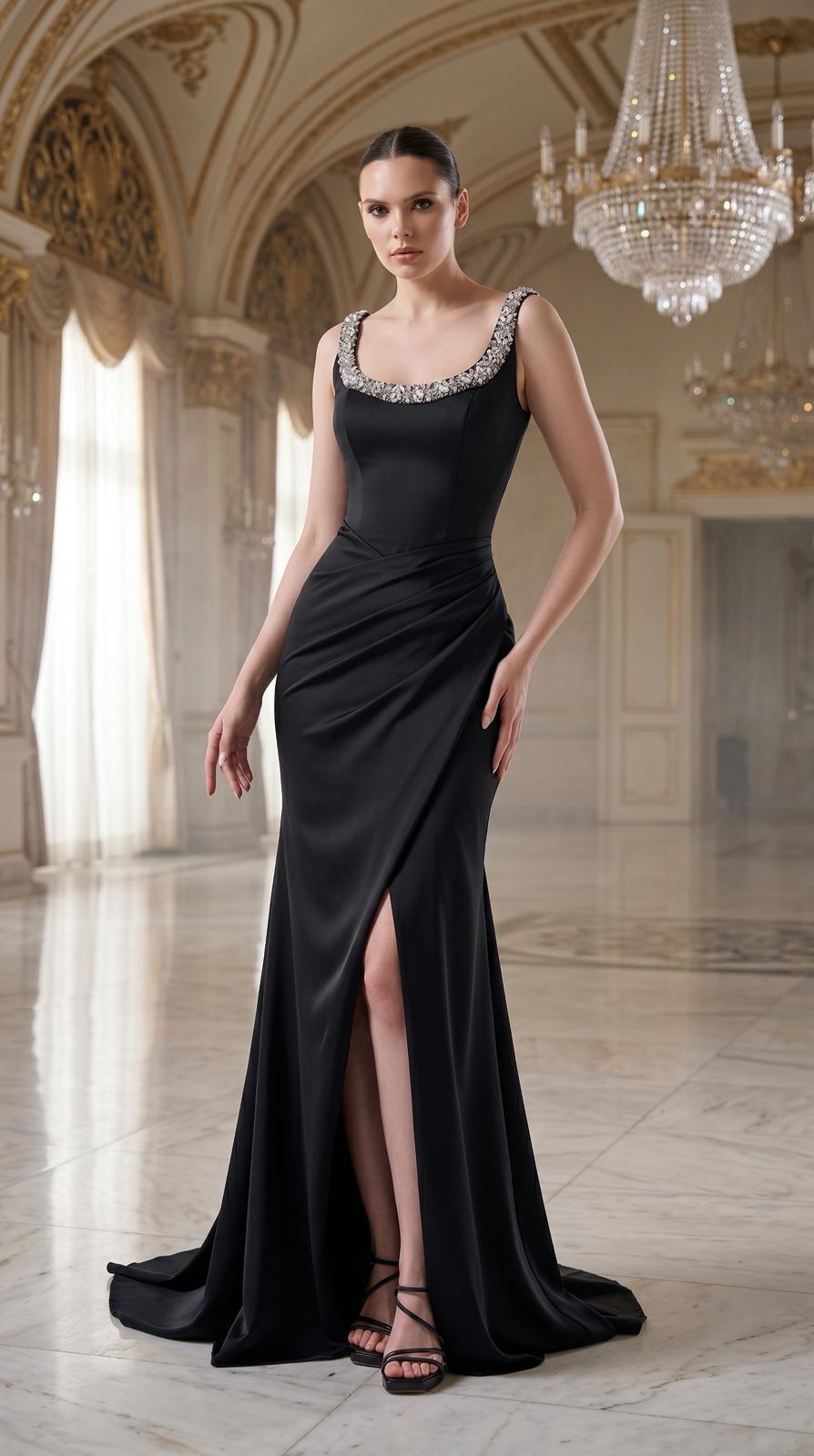 So Lady Korse Ve Taş Detaylı Abiye Elbise-4006 - Görsel 4