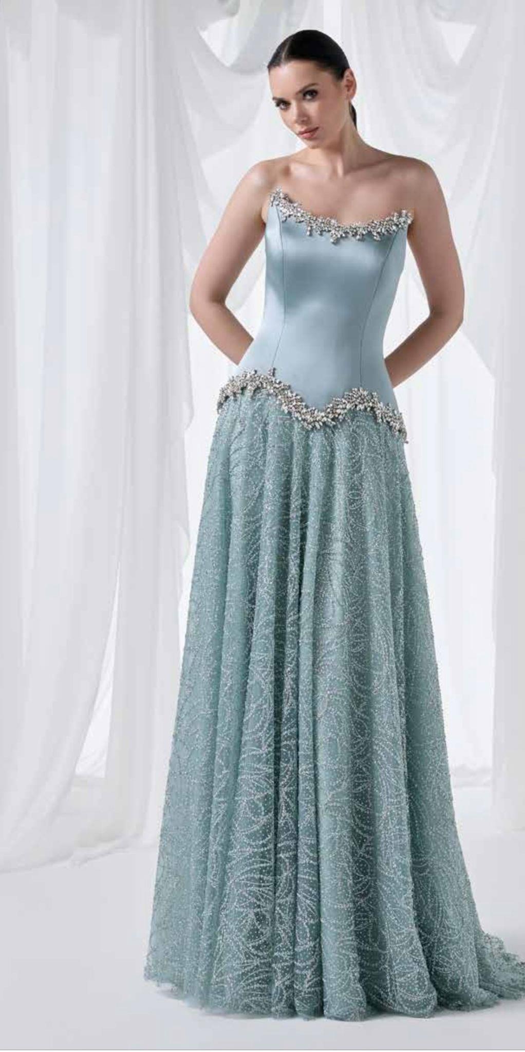 So Lady Yaka Taş Detaylı Abiye Elbise-4054 - Görsel 5